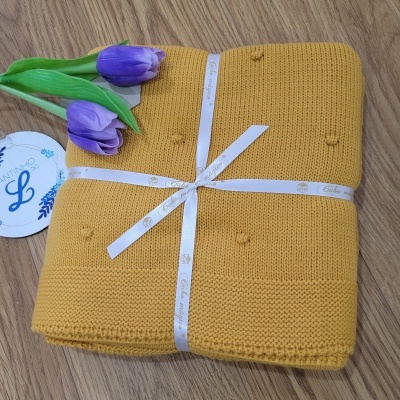 Manta bolinhas AMARELO TORRADO