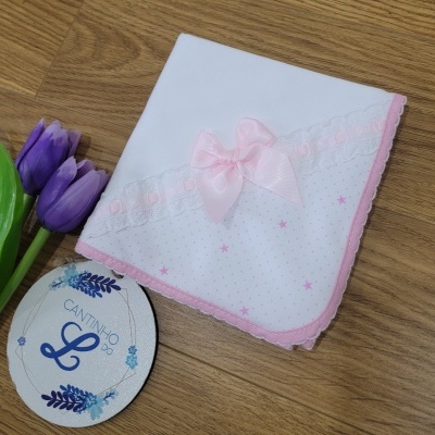 Fralda Renda  Bordado Inglês