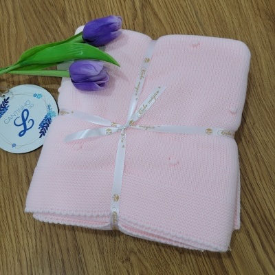 Manta bolinhas ROSA BEBÉ