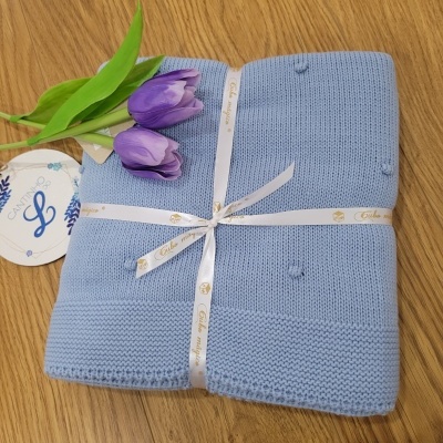 Manta bolinhas AZUL COBALTO