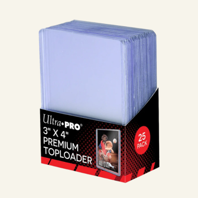 Pacote de 25 protetores rígidos transparentes para cartas Ultra Pro 3x4 polegadas.