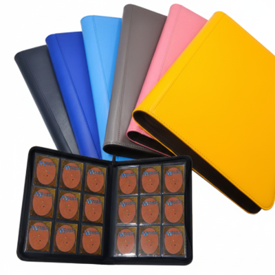 Portafólios coloridos para cartas de coleção com cartas Magic visíveis