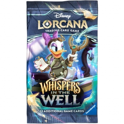 Pacote do jogo de cartas Disney Lorcana Whispers in the Well com personagem Daisy Duck