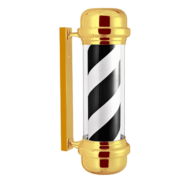 Polo&#x20;de&#x20;Barbeiro&#x20;rotativo&#x20;e&#x20;luminoso&#x20;Mirplay&#x20;Dourado