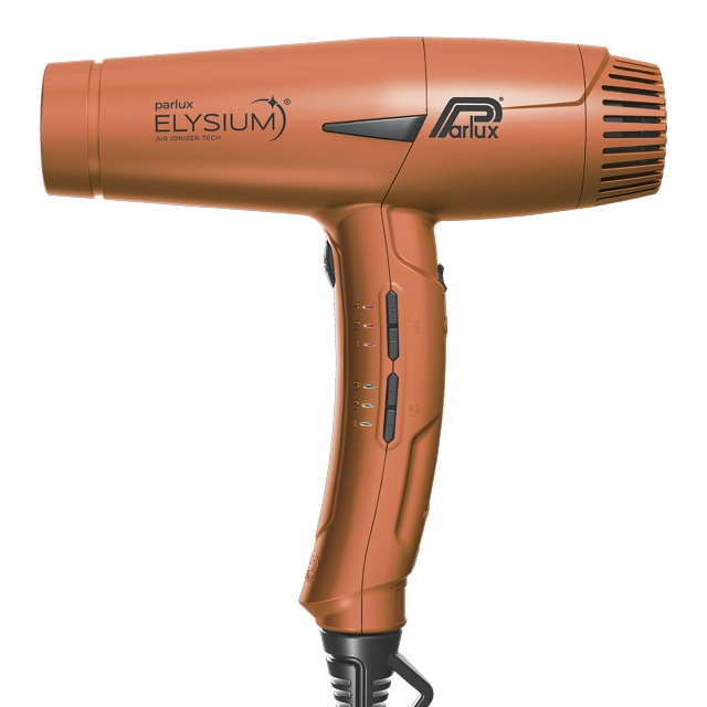 Secador de cabelo Parlux Elysium laranja com botões na pega