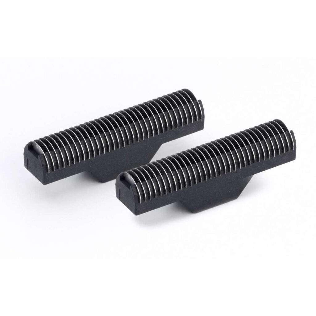 Par de lâminas substituíveis pretas para aparador de barba com lâminas metálicas