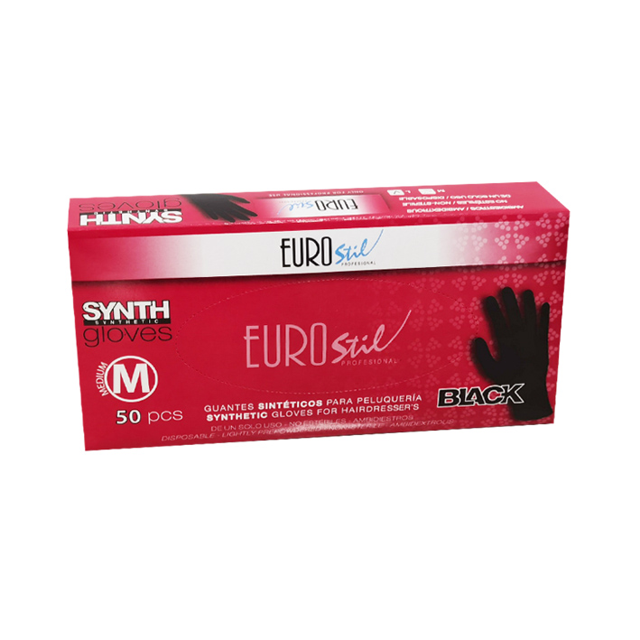CAIXA DE 50 LUVAS SINTÉTICAS SEM PÓ TAMANHO L PRETAS