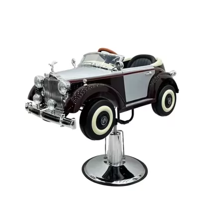Cadeira infantil em forma de carro clássico com base cromada