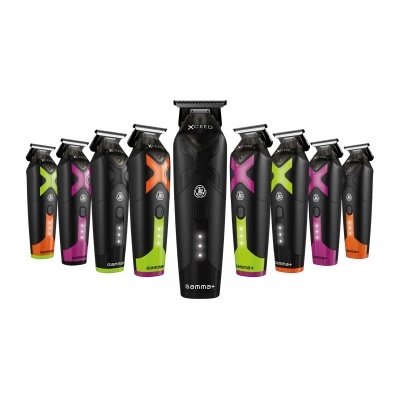 Máquinas de aparar cabelo Gamma+ XCEED com detalhes coloridos e luzes indicadoras