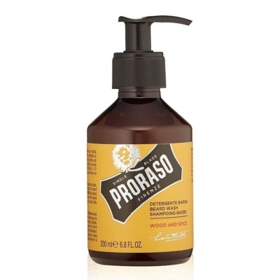 Frasco de detergente para barba Proraso wood and spice com doseador