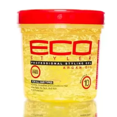 Frasco de gel de cabelo Eco Styler amarelo com tampa vermelha