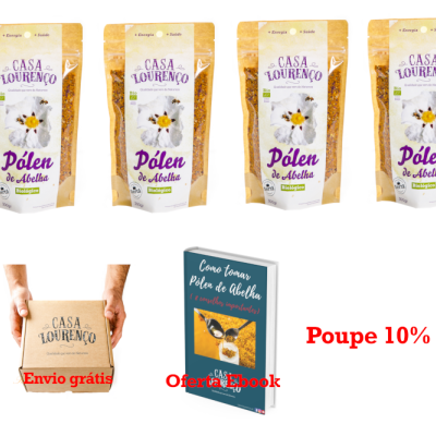 Pack de 4 embalagens de Pólen de Abelha Bio (300g)
