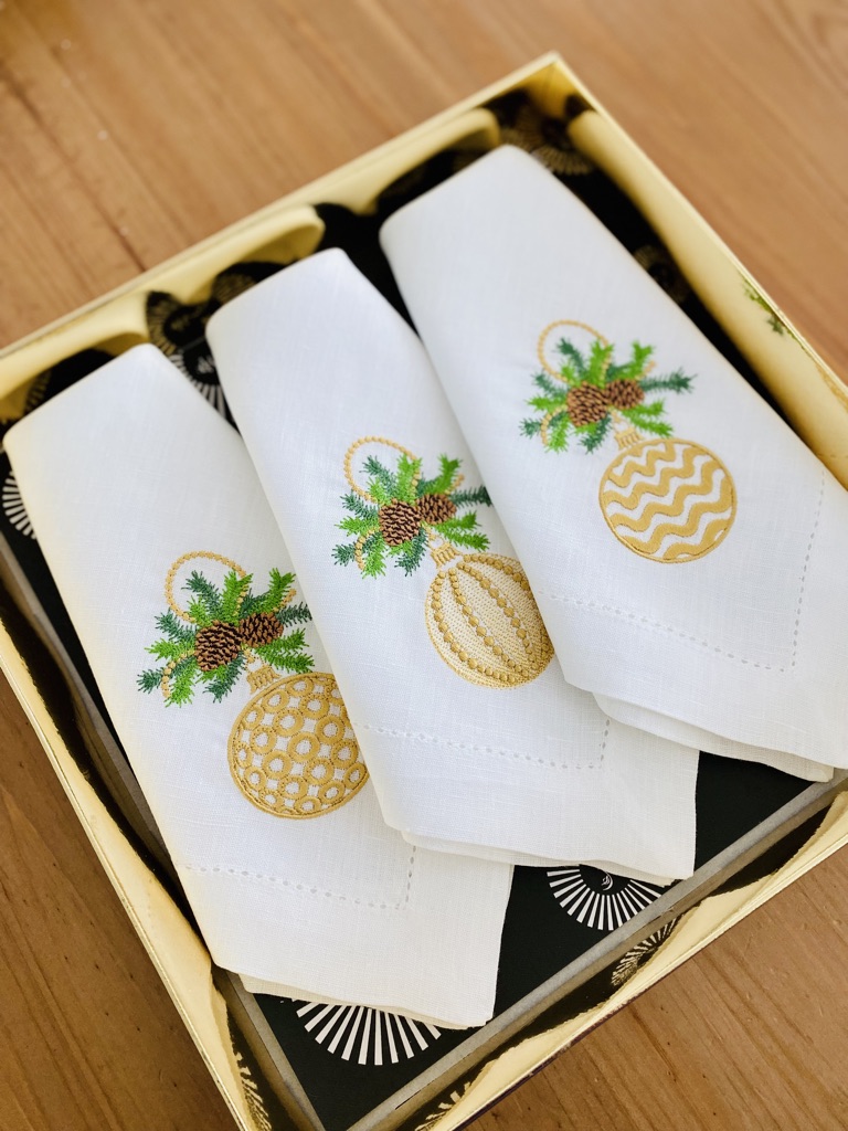 Guardanapos bolas de Natal