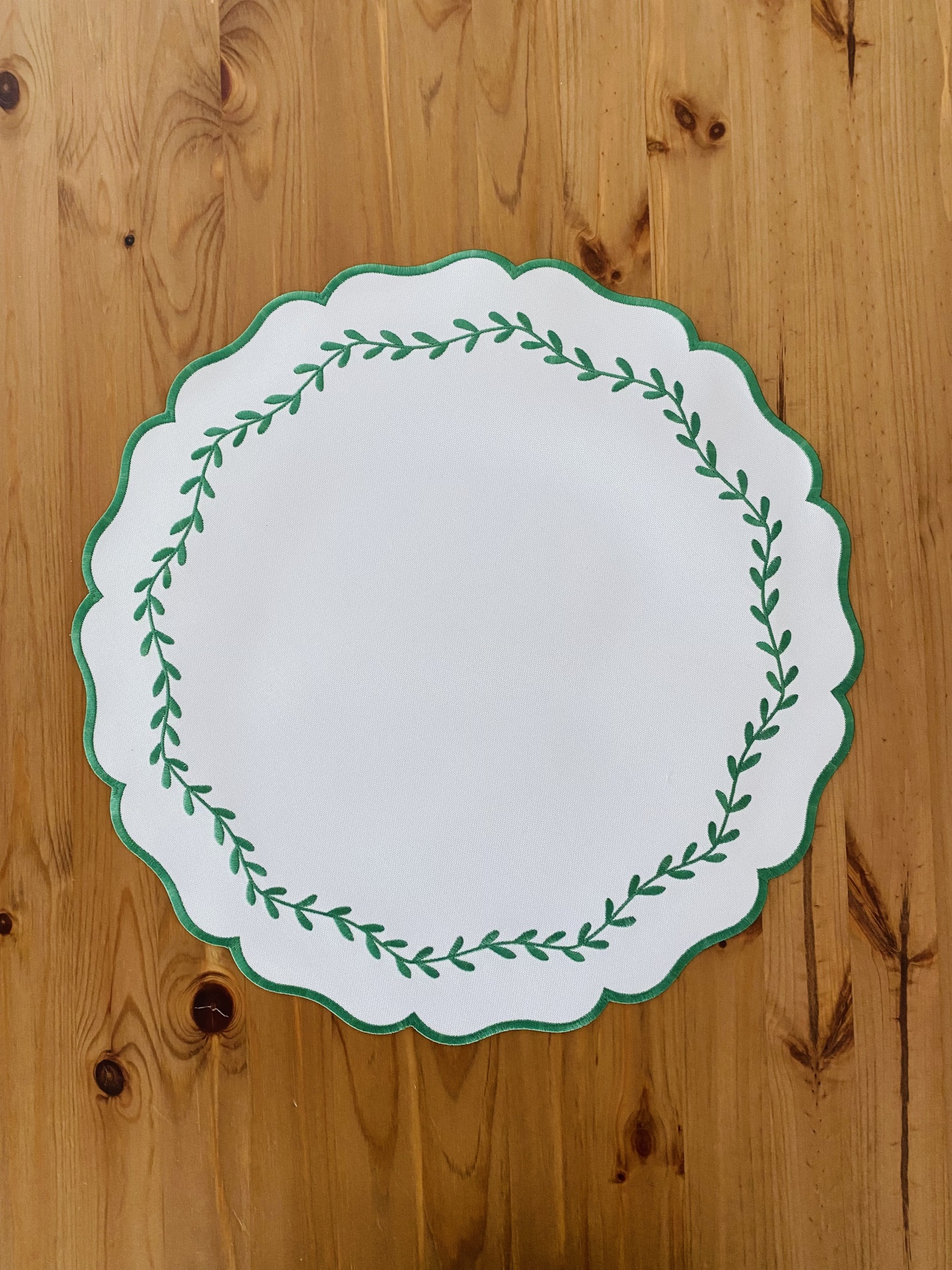 Individual de mesa grinalda verde (impermeável)