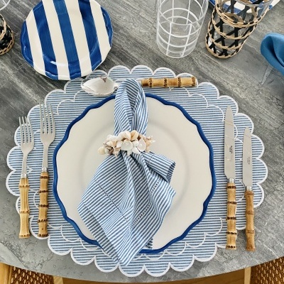 Individual&#x20;algod&#x00E3;o&#x20;oval&#x20;riscas&#x20;azul&#x20;Serena