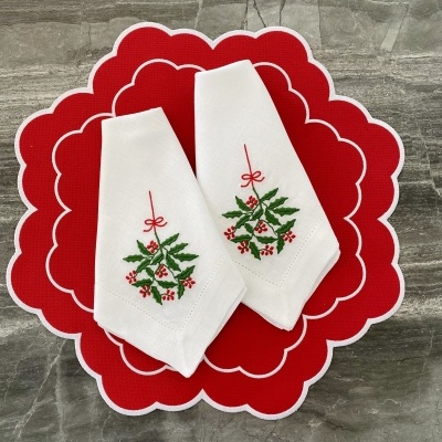 Individual de mesa Carmen vermelho (impermeável)