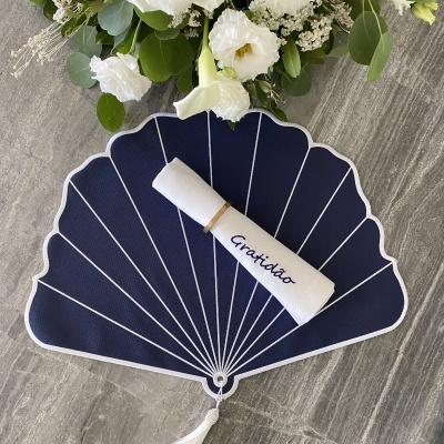 Individual&#x20;de&#x20;mesa&#x20;leque&#x20;azul&#x20;marinho&#x20;&#x28;imperme&#x00E1;vel&#x29;