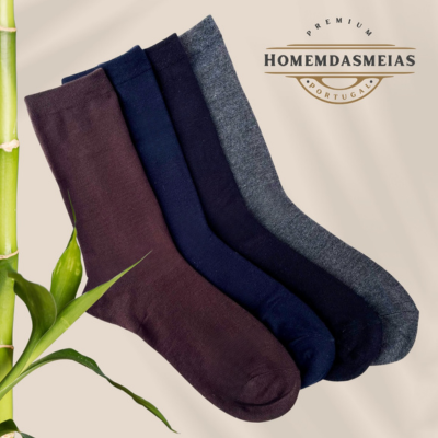 Meias Clássica em Fibra de Bambu com Elástico