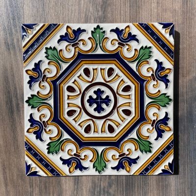 Azulejo Cuenca em Cerâmica - Verde/Azul