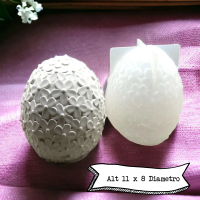 Molde de Silicone – "Ovo Floral - 11x8cm"