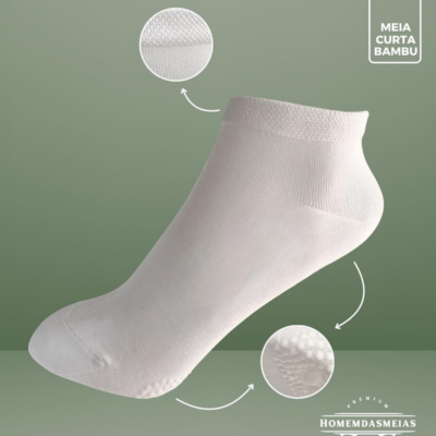 Meia Curta em Fibra de Bambu