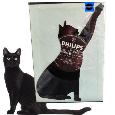 Gato Preto Pata Esticada – Silhueta Decorativa