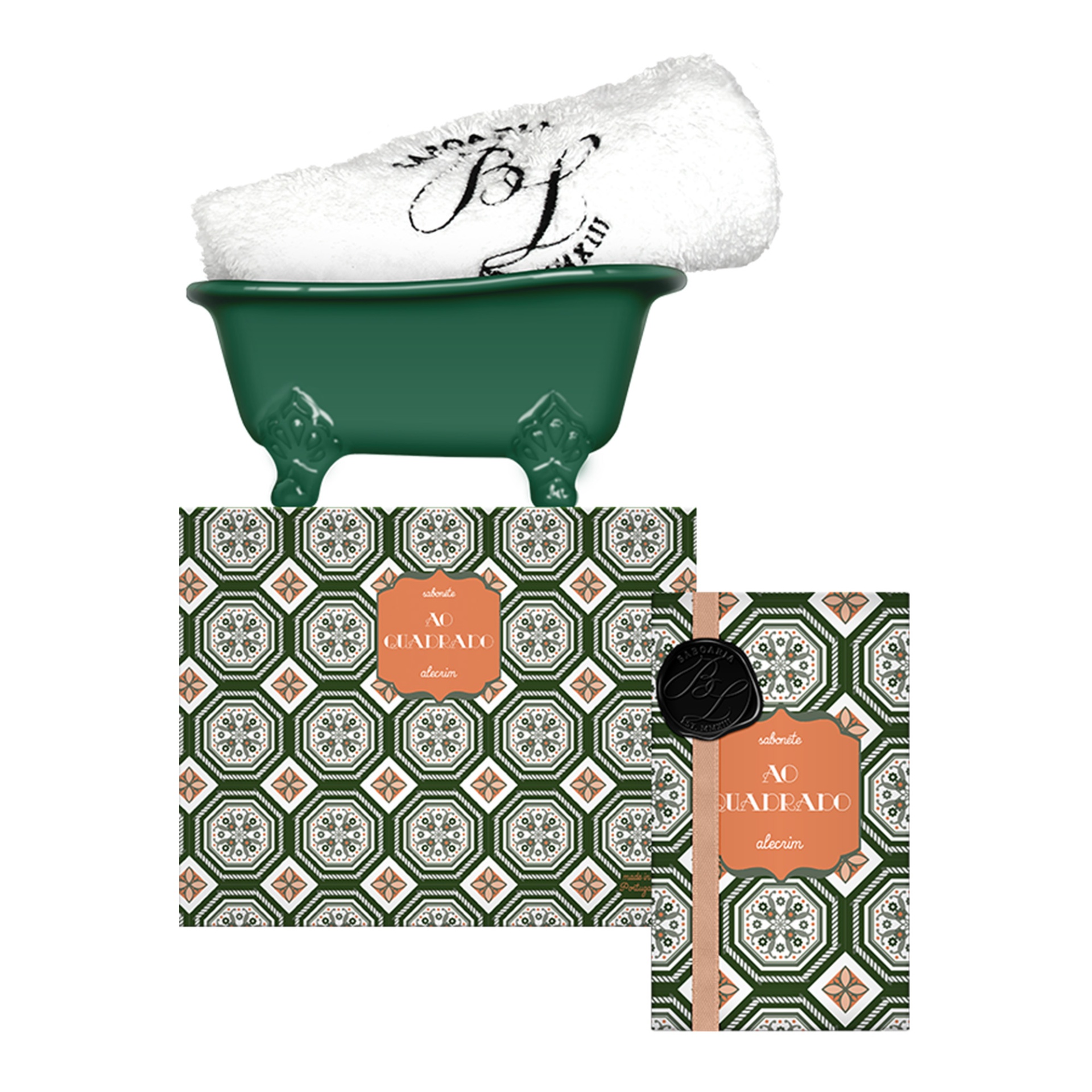 Ao Quadrado- Conj Sabonete Banheira e Toalha