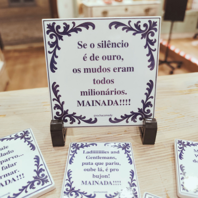 🟦 Azulejo Fernando Rocha – “Se o silêncio fosse de ouro…”