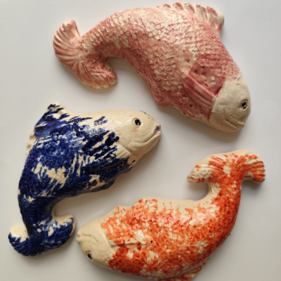 Peixes Cerâmica Decorativa