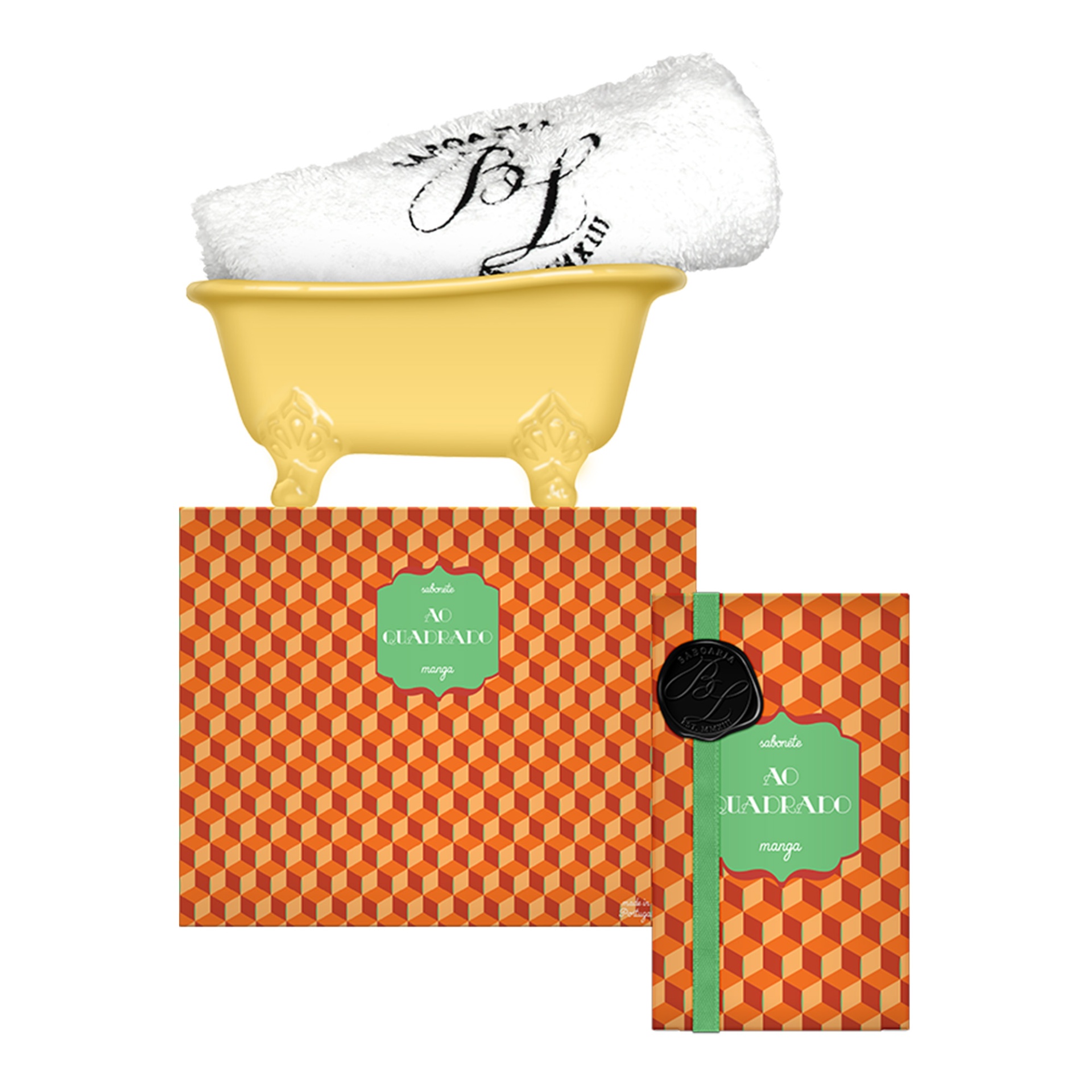 Ao Quadrado- Conj Sabonete Banheira e Toalha