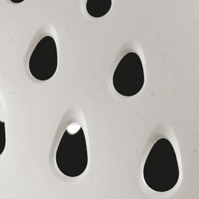 Superfície branca com recortes ovais pretos