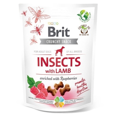 Brit Care Crunchy Cracker Insects with Lamb enriched with Raspberries 200GR