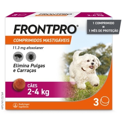 FRONTPRO Comprimido mastigável contra pulgas e carraças para cães de 2 a 4kg FRONTPRO Comprimido mastigável contra pulgas e carraças para cães de 2 a 4kg