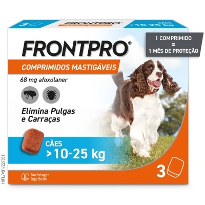 FRONTPRO Comprimido mastigável contra pulgas e carraças para cães de 10 a 25 kg