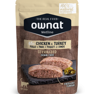 OWNAT CAT STERILIZED CHICKEN & TURKEY 85GR OWNAT CAT STERILIZED CHICKEN & TURKEY 85GR