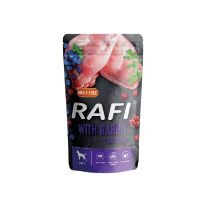 RAFI Cão adulto - Coelho, arandos e mirtilos em patê 500gr