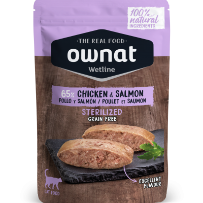 OWNAT CAT STERILIZED CHICKEN & SALMON 85GR