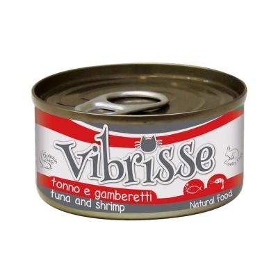 Lata de comida para gatos Vibrisse atum e camarão