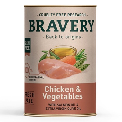 BRAVERY DOG WET- CHICKEN & VEGETABLES 290GR