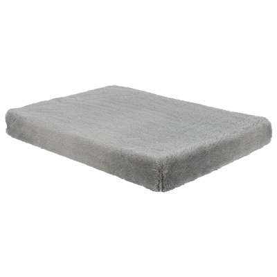 Colchão ou almofada rectangular cinza claro com textura felpuda