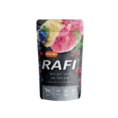 RAFI Cão adulto - Tripa de vaca e fiambre de porco 500gr