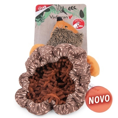 Brinquedo para cães Vadran em tecido com texturas castanho e laranja
