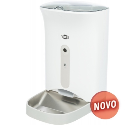 Dispensador automático de água para animais domésticos branco e cinza, marca TRIXIE, selo NOVO