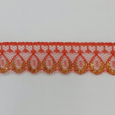 Renda vermelha e dourado