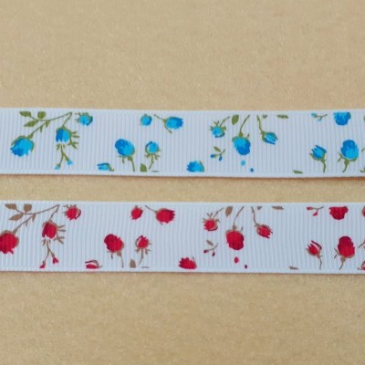 Fita de gorgorão com rosas 16mm