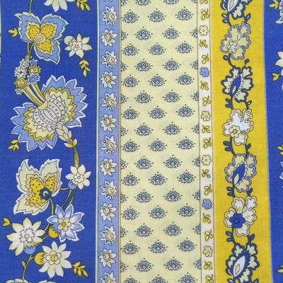 Barras Floridas em Azul e amarelo