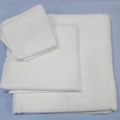 jogo de banho branco com barra para bordar ponto de cruz