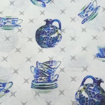 Loneta com Chávenas Azuis