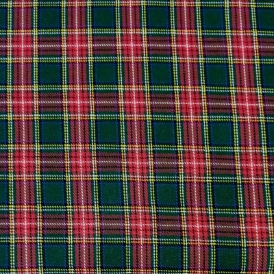 Tartan Escocês em quadrados pequenos em vermelho e verde