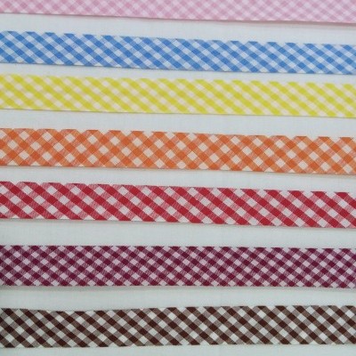 viés algodão com xadrez